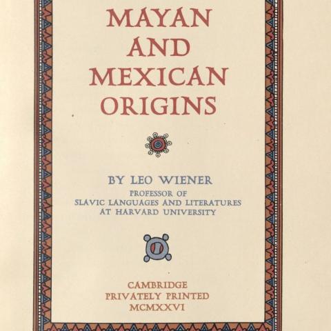 Title page, Mayan and Mexican Origins