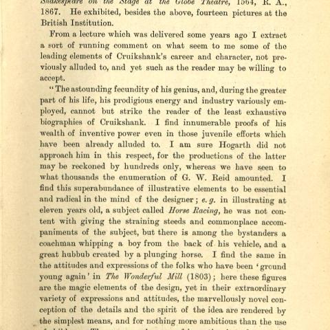 "Lecture on Cruikshank’s Work," A Memoir of George Cruikshank