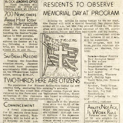 Manzanar Free Press, May 29, 1942