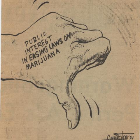 Political cartoon noting a decline in public enthusiasm for easing Marijuana laws