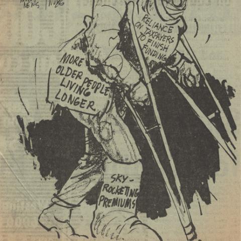 Political Cartoon regarding the United States Social Security System
