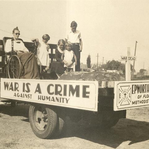 Anti-war campaign photo, War is a Crime Against Humanity