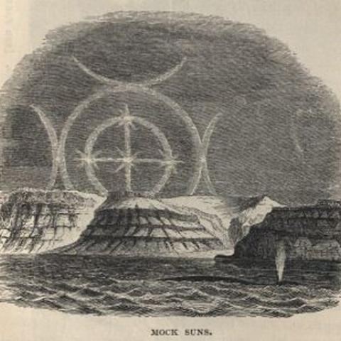 Mock suns, a phenomenon referred to today as “sun dogs”. Winter in the Arctic Regions
