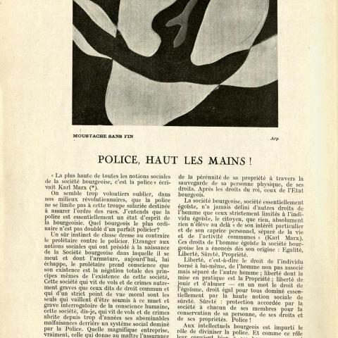 "Police, Haut les Mains!" (Police, Hands up!), La Révolution Surréaliste, December 1929, page 38. NX1 .R48