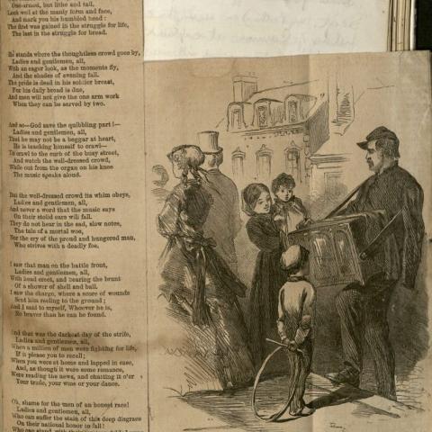 Printed poem and image, entitled, "Only a One-Armed Soldier"