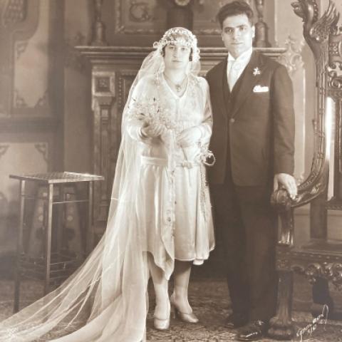 Ovsanna and Hampartzoum Chitjian's Wedding Portrait, 1929