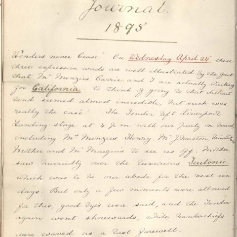 The opening page of the journal