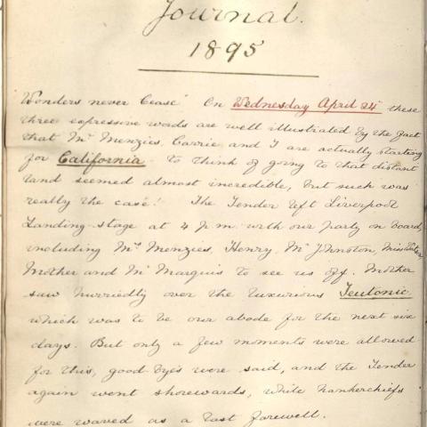 The opening page of the journal