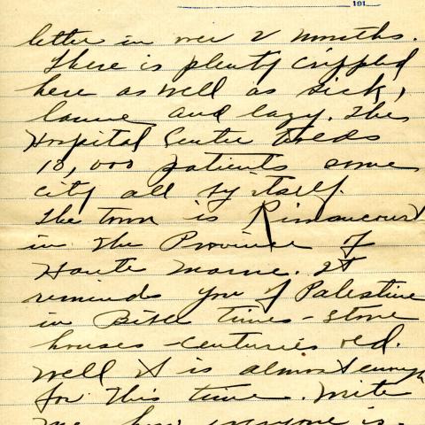 Fifth page of Flanders' letter to Mrs. Jason Coppernoll, February 26, 1919