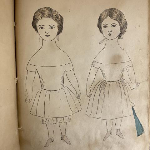 Plate 1 paper dolls from Paper Dolls and How to Make Them: A Book for Little Girls TT175 .P37 1856