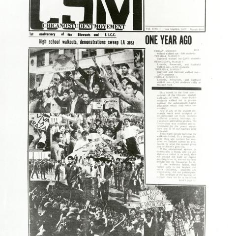 Chicano Student Movement, vol. II, no. 1, March 1969, Frank del Olmo Collection, Los Angeles: On Film and On Record Exhibit
