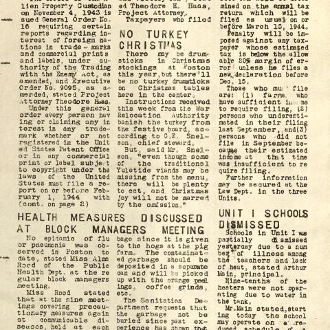 Poston Chronicle, December 14, 1943