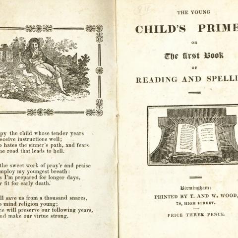Title page, The Young Child's Primer: Or the First Book of Reading and Spelling, 1840