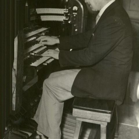 Reginald Smith Brindle playing the organ