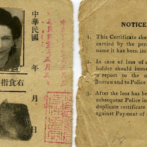 Undated identification form for Setty Sondheimer