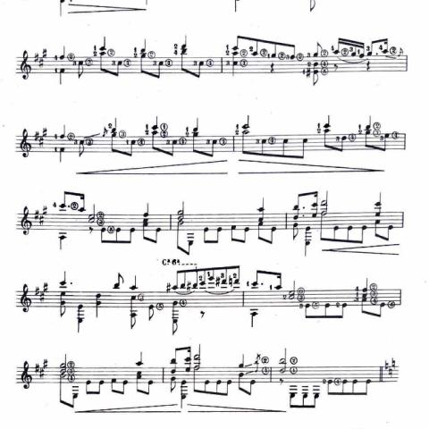 Chopin “Raindrop” Prelude Pg.2, guitar transcription by Francisco Tárrega, Vahdah-Bickford Collection, Box 73, Folder 63