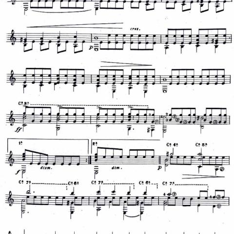Chopin “Raindrop” Prelude Pg.3, guitar transcription by Francisco Tárrega, Vahdah-Bickford Collection, Box 73, Folder 63