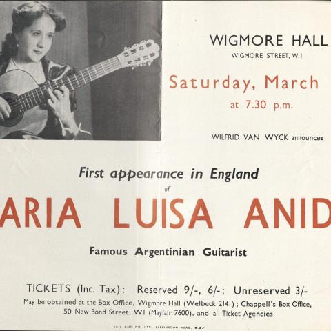 Maria Luisa Anido at Wigmore Hall, 1952