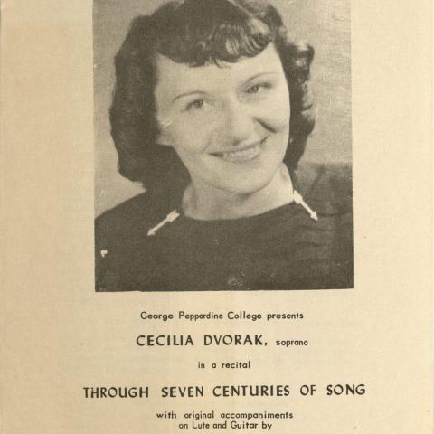 Bickford and Dvorak at Pepperdine College, 1950