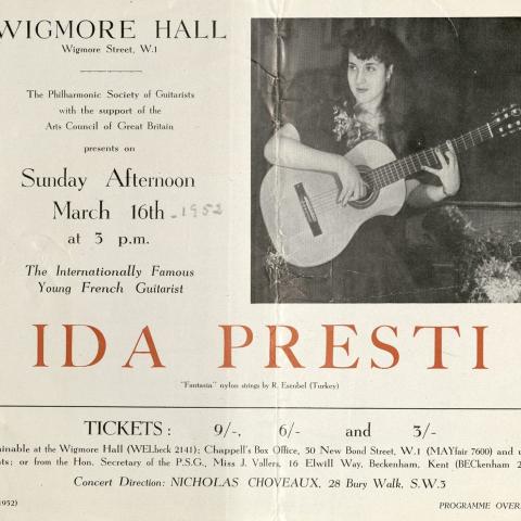 Ida Presti at Wigmore Hall, 1952