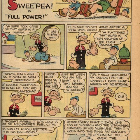 Page from Popeye comic book, 1954