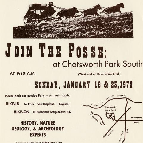 "Save the Stagecoach Trail" flyer, 1972