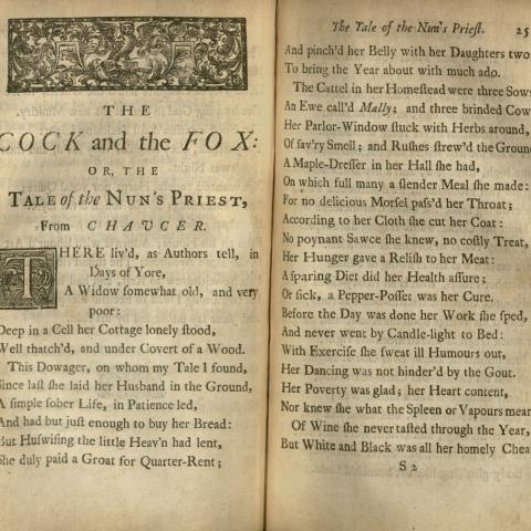 "The Cook and the Fox," John Dryden, Fables Ancient and Modern...