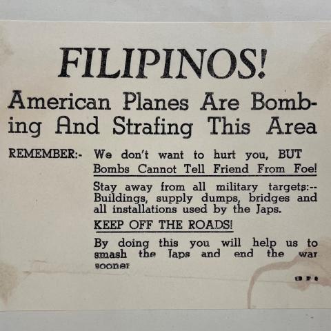 Leaflet, ca. 1941-1945, Psychological Warfare Branch Scrapbook