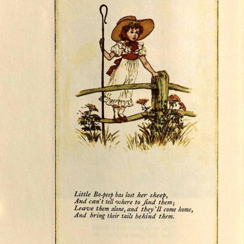 Little Bo Peep, in Mother Goose or The Old Nursery Rhymes, 1881
