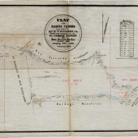  Plat of the Rancho Tujunga, 1858