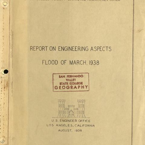 Cover, Report on Engineering Aspects, Flood of March 1938