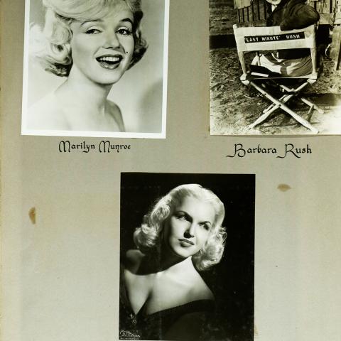 Scrapbook page of residents' headshots