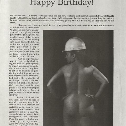 Editor’s note in Black Lace, HQ75.5 .B533