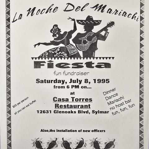 Invitation to "La Noche Del Mariachi", 1995, Comisión Femenil San Fernando Valley Collection
