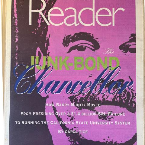 Cover story on CSU Chancellor appointee, Barry Munitz, October 4, 1991. NX1 .R42