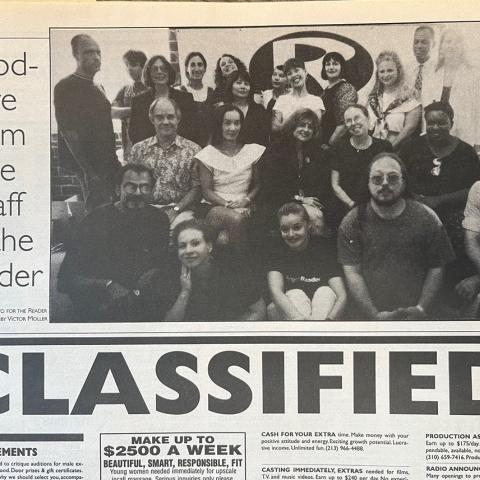 Staff photo in the last Issue, August 16, 1996. NX1 .R42
