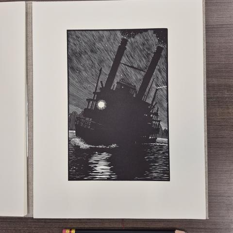 A steamboat on the Mississippi, from Mark Twain’s The Adventures of Huckleberry Finn, PS1305 .A1 1985