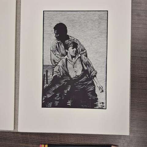 Jim and Huck, from Mark Twain’s The Adventures of Huckleberry Finn, PS1305 .A1 1985
