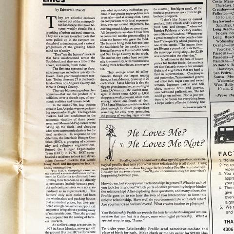 Article on farmers markets, February 26, 1988. NX1 .R42