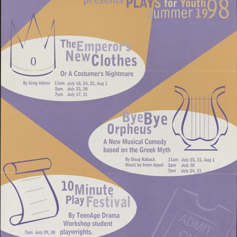 TADW flyer showcasing the 1998 season. UAC-010, Box 27.