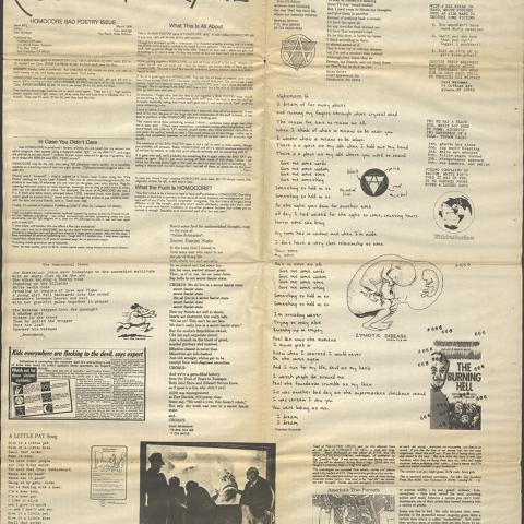HOMOCORE Bad Poetry Issue #5 1/2 front of page one, HQ76 .H6678