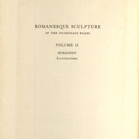 Romanesque Sculpture of the Pilgrimage Roads, title page