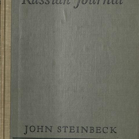 Hardback front cover, A Russian Journal, with pictures by Robert Capa, first edition