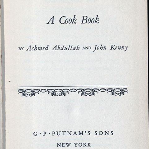 Cover, For men only; a cook book, by Achmed Abdullah, 1937. TX652 .A23 1937