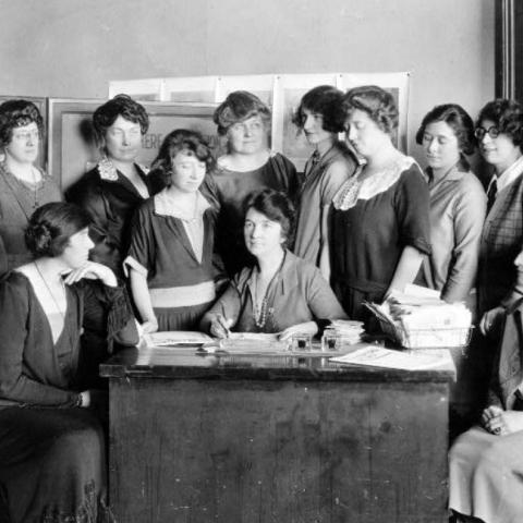 Secretarial staff of the American Birth Control League, 1924-25