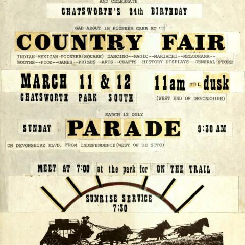 Cut and paste layout flyer for Country Fair in Chatsworth