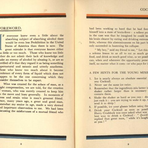 Foreword, Savoy Cocktail Book