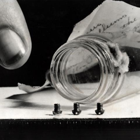 Three screws from the $1 alarm clock that detonated dynamite