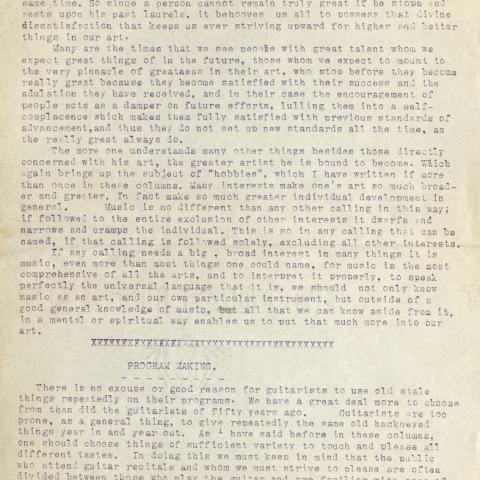 Olcott-Bickford's lecture, "Self-Satisfaction"