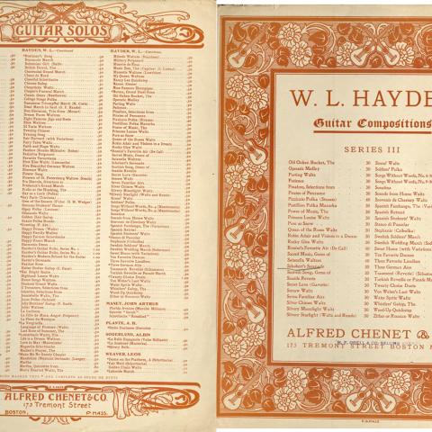 Front and back cover of Schubert's Serenade (W. L. Hayden's arrangement for guitar)